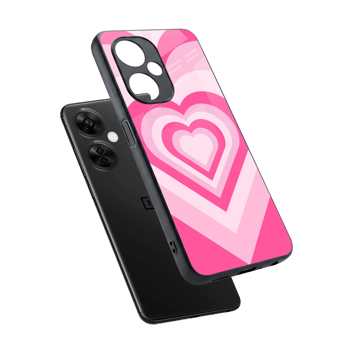 Y2K Flamingo Hearts sleek oneplus nord ce 3 lite cover with tempered glass back and TPU edges