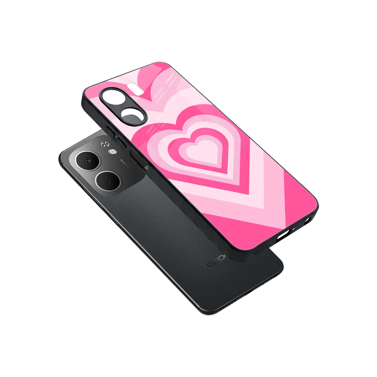 Y2K Flamingo Hearts sleek oppo a5x 5g cover with tempered glass back and TPU edges