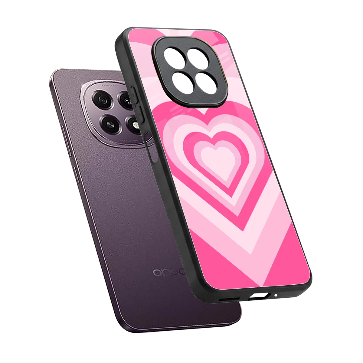 Y2K Flamingo Hearts sleek oppo f29 5g cover with tempered glass back and TPU edges