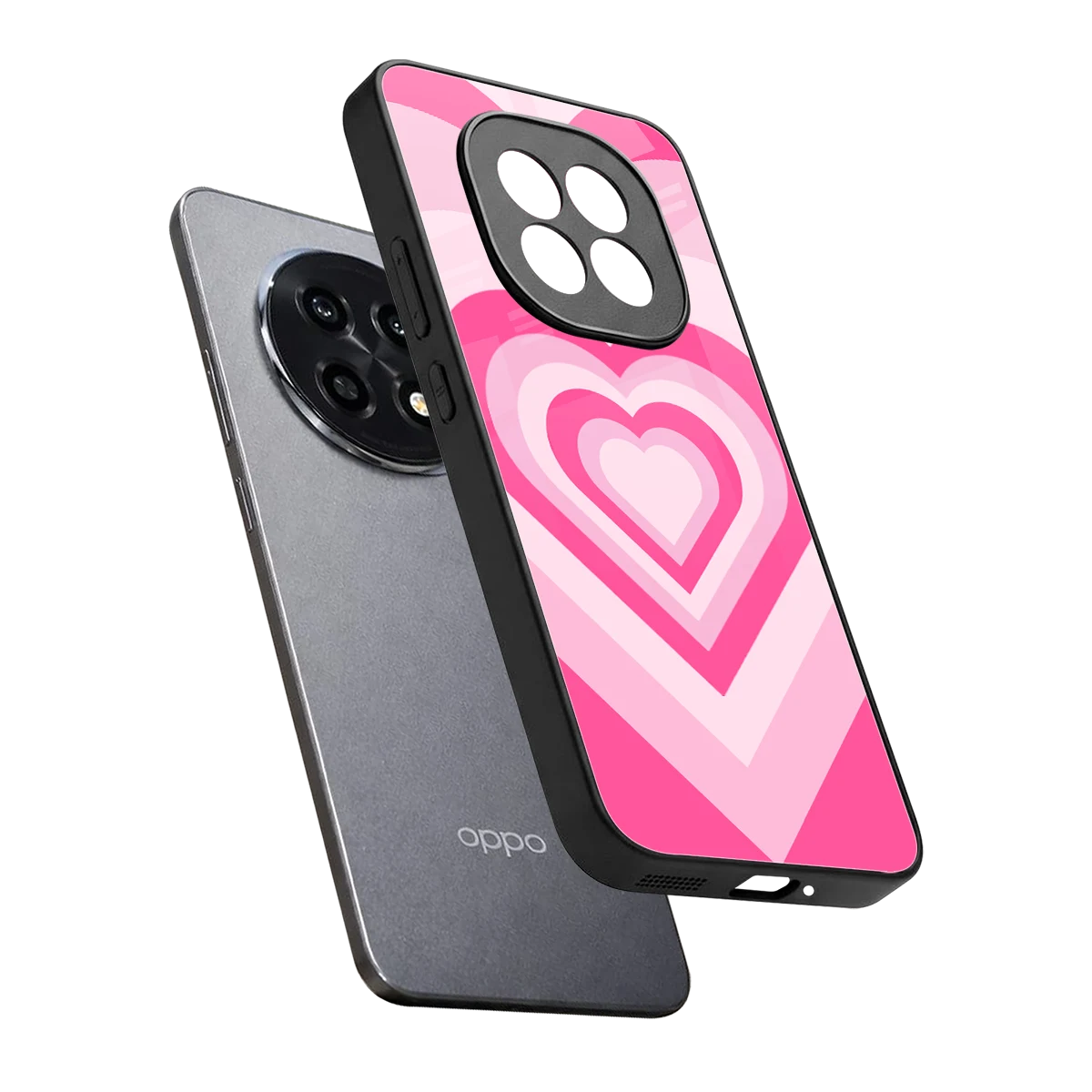 Y2K Flamingo Hearts sleek oppo f29 pro 5g cover with tempered glass back and TPU edges
