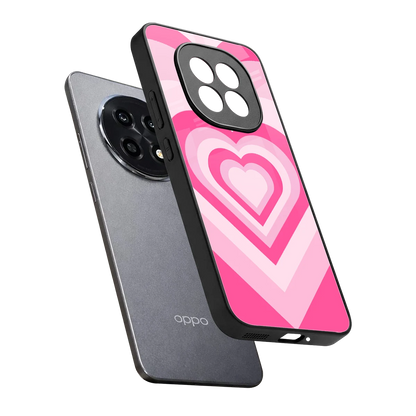 Y2K Flamingo Hearts sleek oppo f29 pro 5g cover with tempered glass back and TPU edges