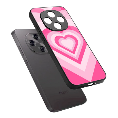 Y2K Flamingo Hearts sleek oppo f31 pro 5g cover with tempered glass back and TPU edges