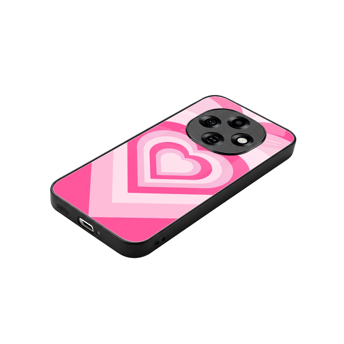 Y2K Flamingo Hearts stylish phone case for oppo f31 pro 5g | glossy glass and slim fit
