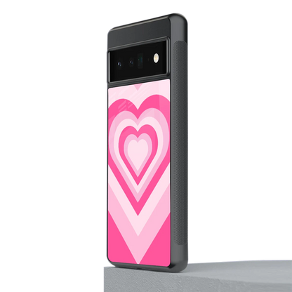 Y2K Flamingo Hearts stylish phone case for google pixel 6 pro | glossy glass and slim fit
