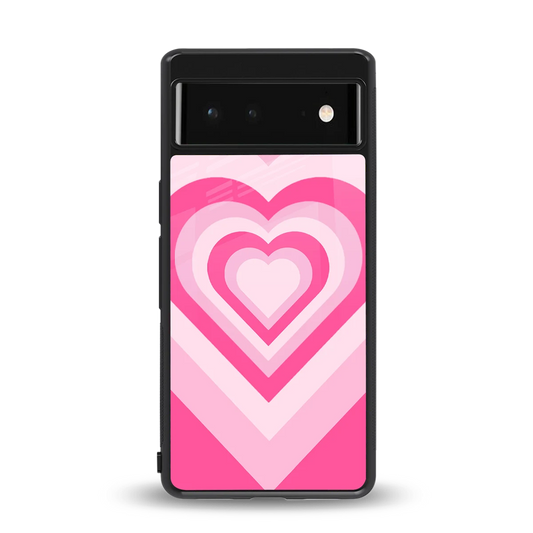 Y2K Flamingo Hearts back phone cover | glass case for google pixel 6a