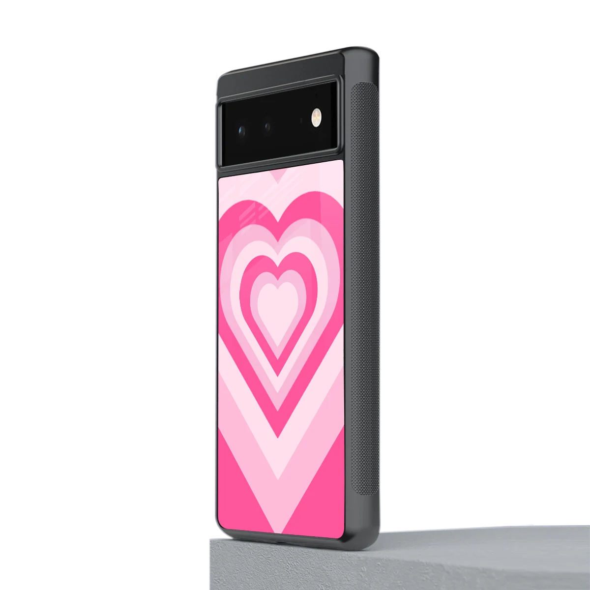 Y2K Flamingo Hearts stylish phone case for google pixel 6 | glossy glass and slim fit