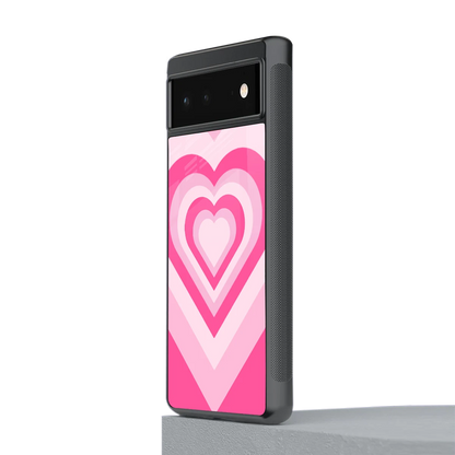 Y2K Flamingo Hearts stylish phone case for google pixel 6 | glossy glass and slim fit