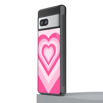 Y2K Flamingo Hearts stylish phone case for google pixel 7 | glossy glass and slim fit