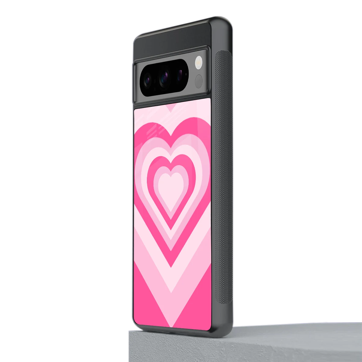 Y2K Flamingo Hearts stylish phone case for google pixel 8 pro | glossy glass and slim fit