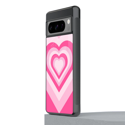 Y2K Flamingo Hearts stylish phone case for google pixel 8 pro | glossy glass and slim fit