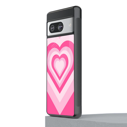 Y2K Flamingo Hearts stylish phone case for google pixel 8 | glossy glass and slim fit