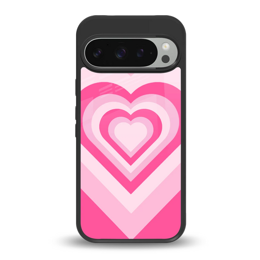 Y2K Flamingo Hearts back phone cover | glass case for google pixel 9 pro