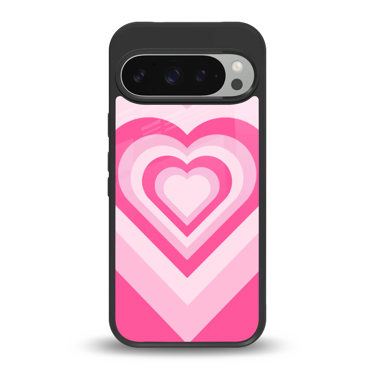 Y2K Flamingo Hearts back phone cover | glass case for google pixel 9 pro xl
