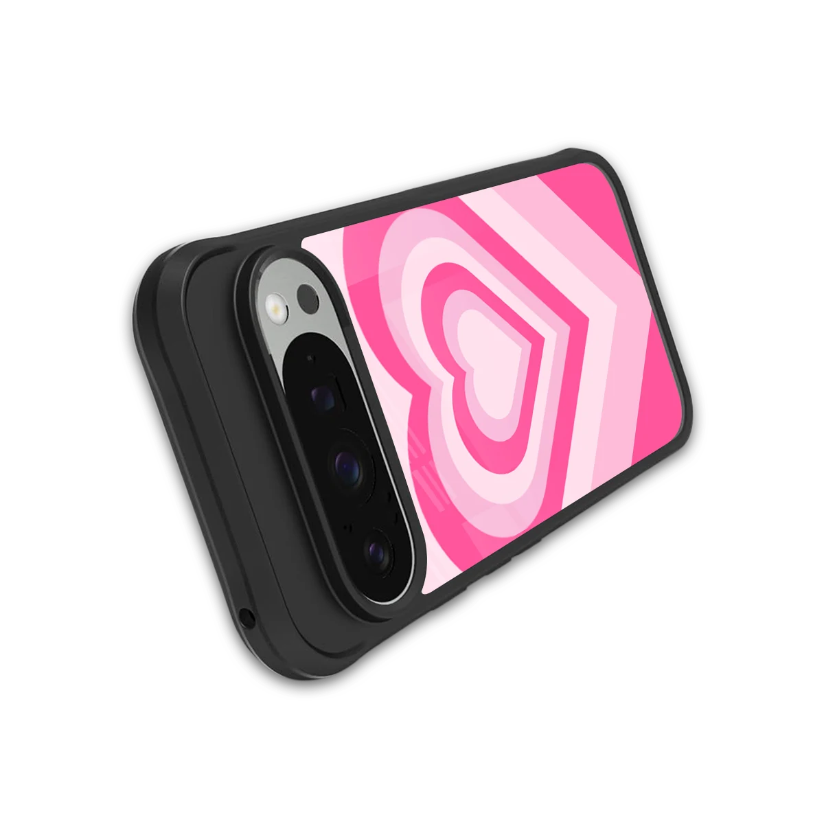 Y2K Flamingo Hearts stylish phone case for google pixel 9 pro xl | glossy glass and slim fit