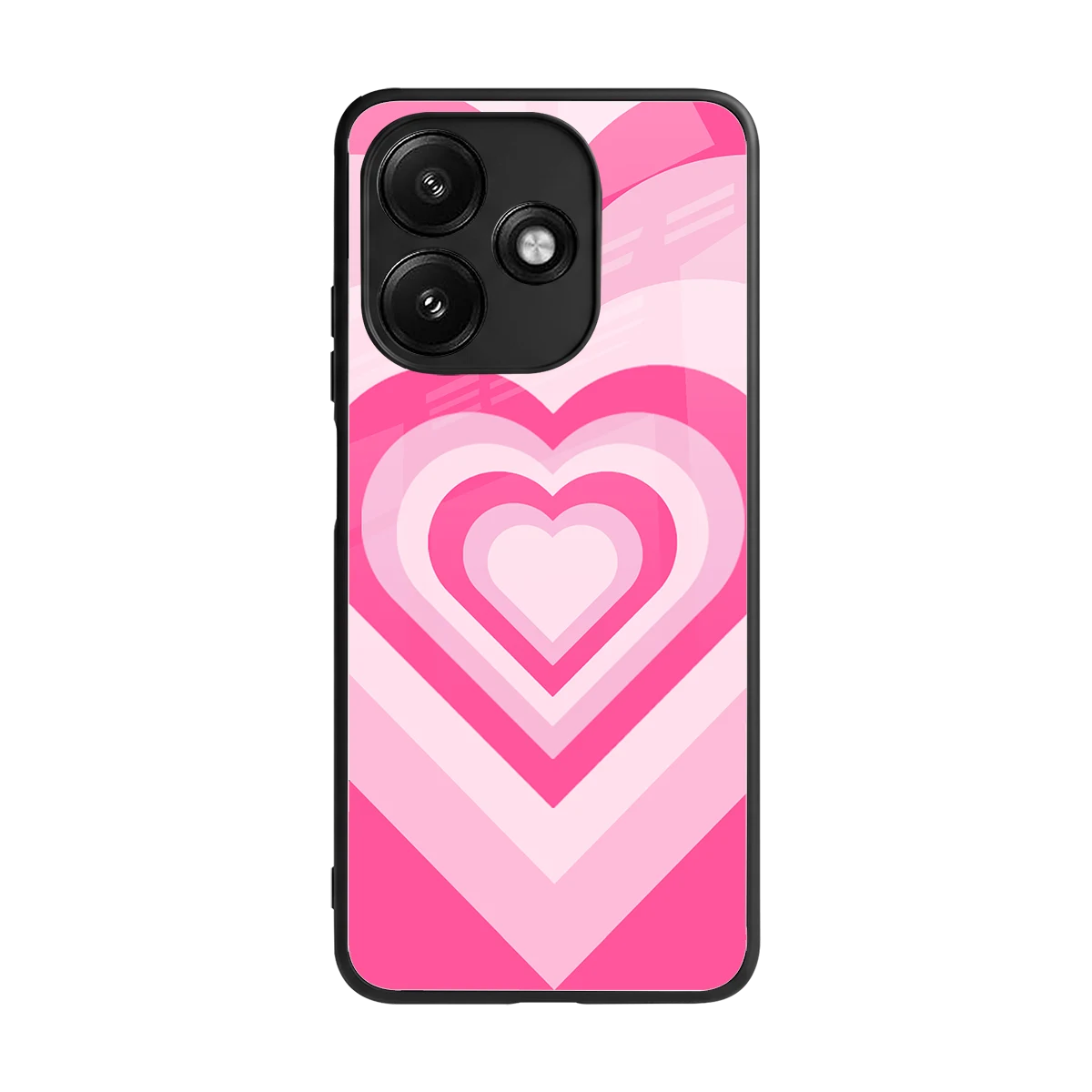 Y2K Flamingo Hearts back phone cover | glass case for redmi 12 5g
