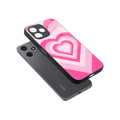 Y2K Flamingo Hearts sleek redmi 12 5g cover with tempered glass back and TPU edges
