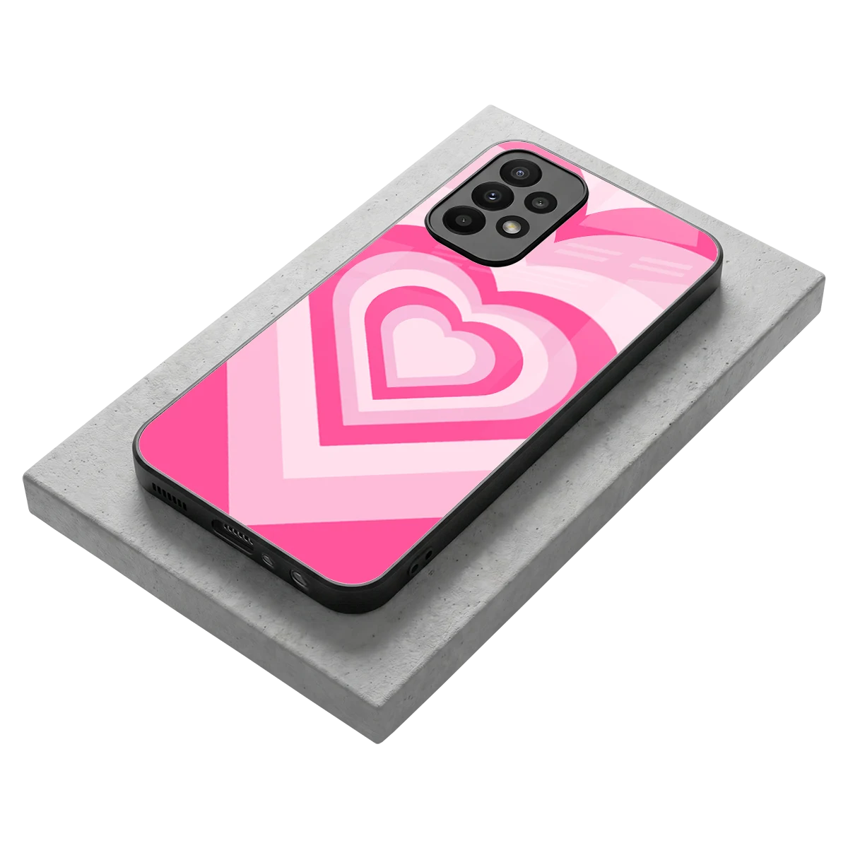 Y2K Flamingo Hearts stylish phone case for samsung galaxy a23 | glossy glass and slim fit