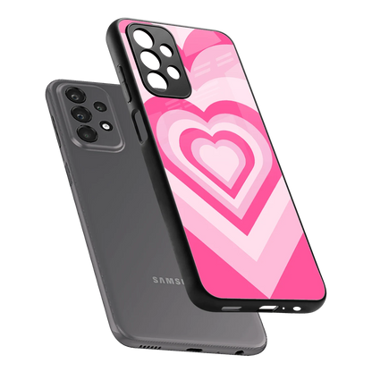 Y2K Flamingo Hearts sleek samsung galaxy a23 cover with tempered glass back and TPU edges