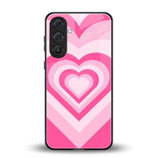 Y2K Flamingo Hearts back phone cover | glass case for samsung galaxy m36 5g