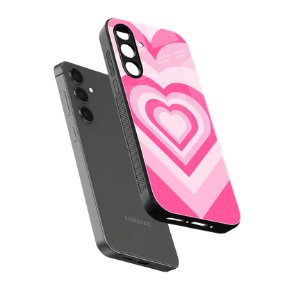 Y2K Flamingo Hearts sleek samsung galaxy a14 5g cover with tempered glass back and TPU edges