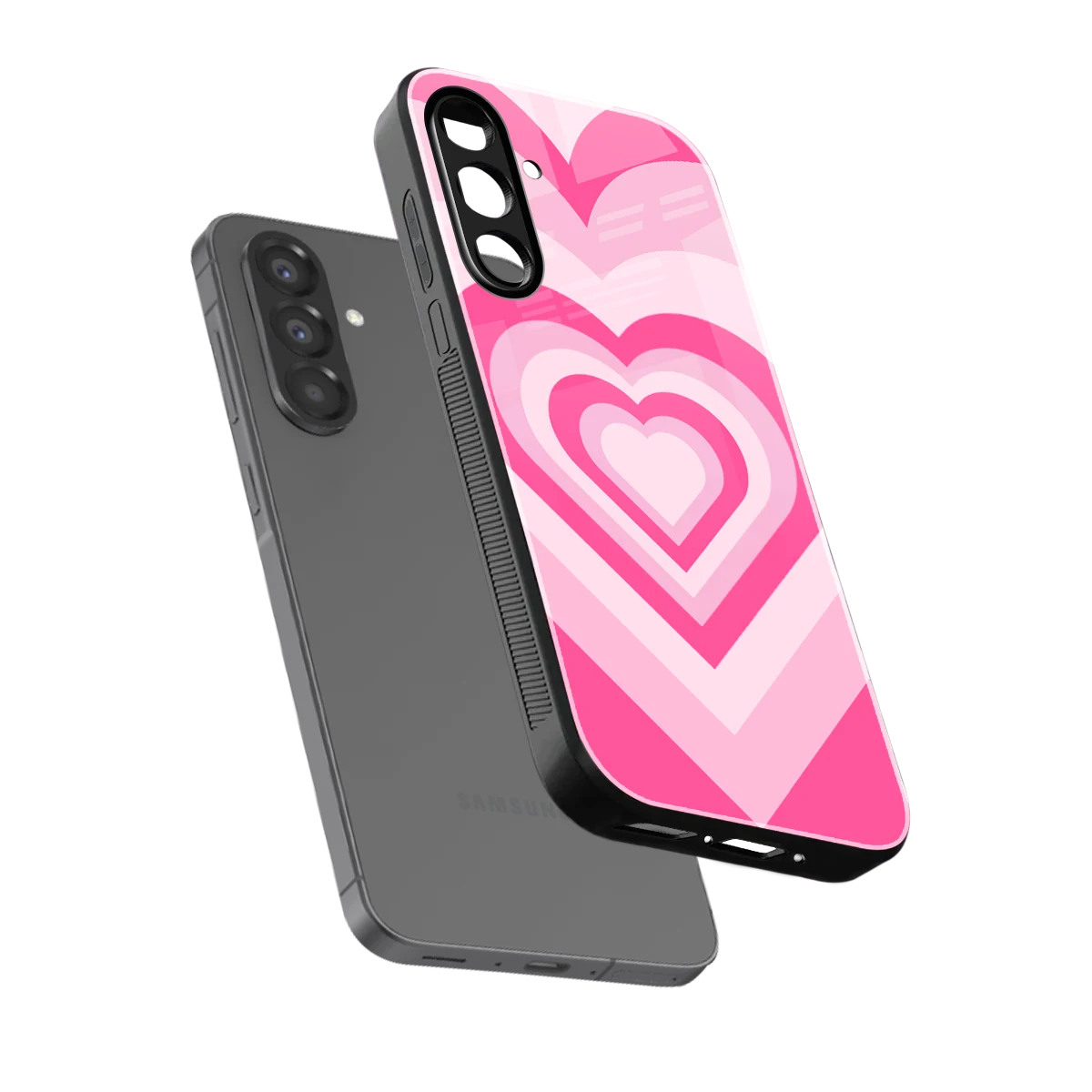 Y2K Flamingo Hearts sleek samsung galaxy a17 5g cover with tempered glass back and TPU edges