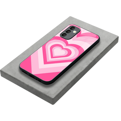 Y2K Flamingo Hearts stylish phone case for samsung galaxy m14 5g | glossy glass and slim fit