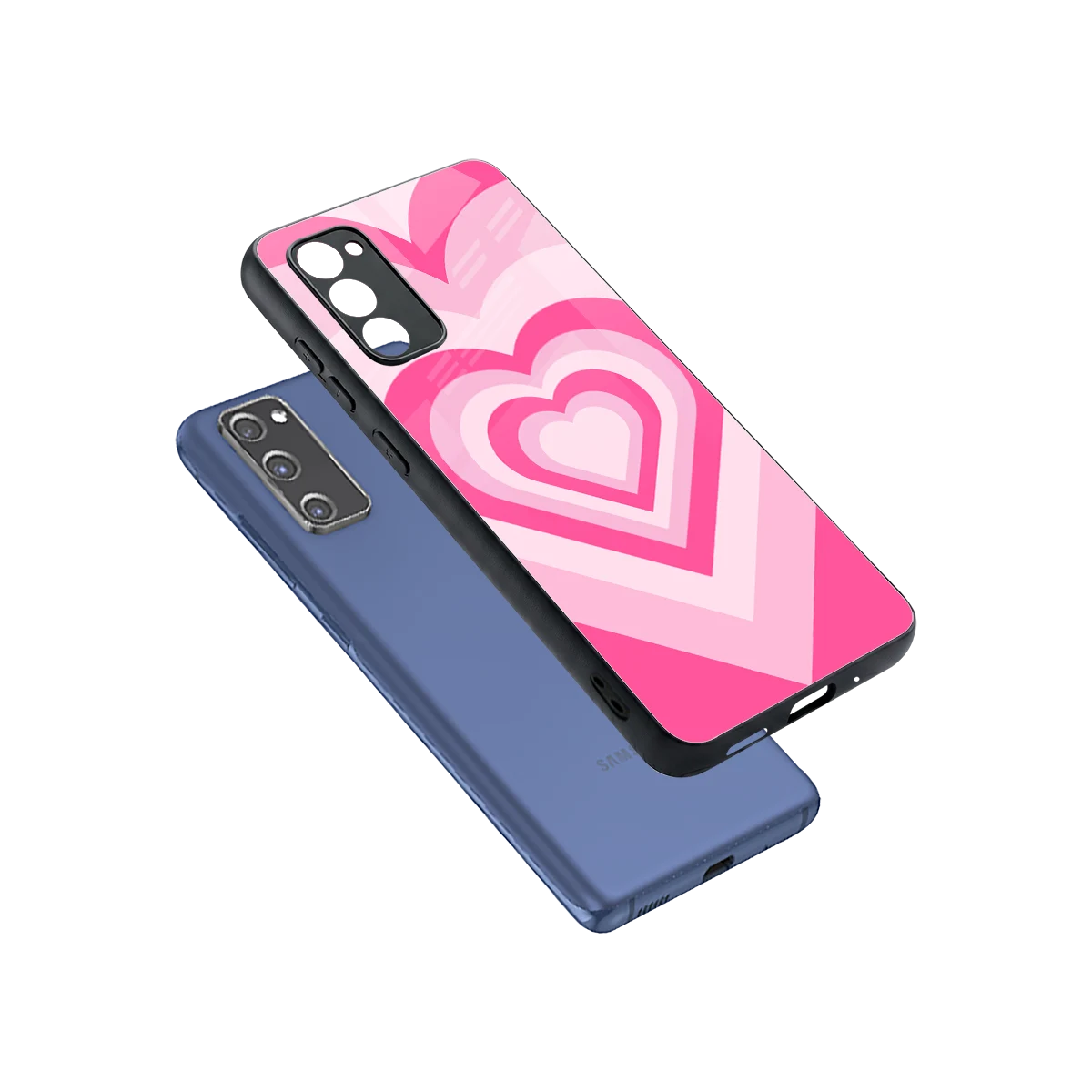 Y2K Flamingo Hearts sleek samsung galaxy s20 fe cover with tempered glass back and TPU edges