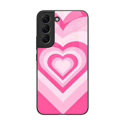 Y2K Flamingo Hearts back phone cover | glass case for samsung galaxy s22