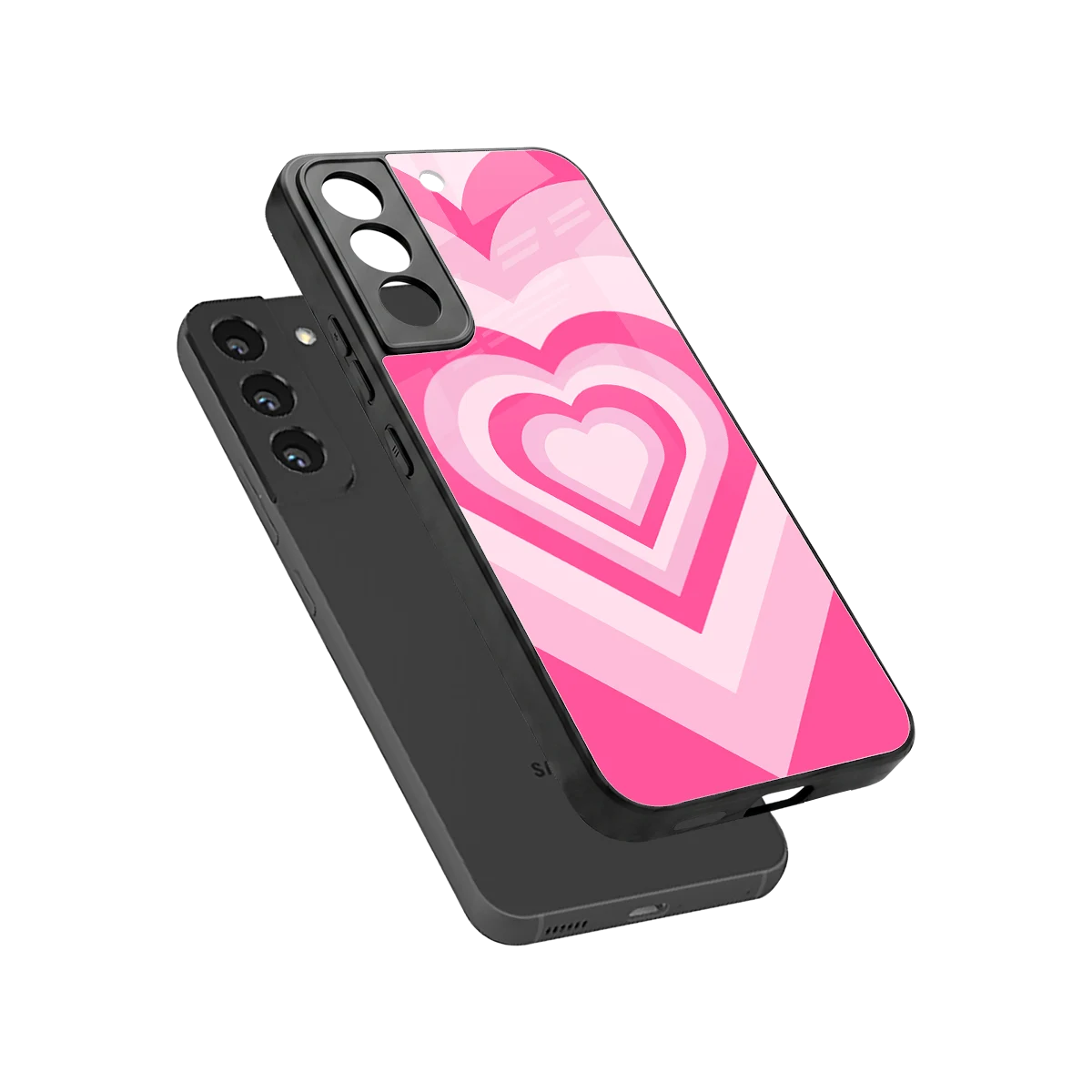 Y2K Flamingo Hearts sleek samsung galaxy s22 cover with tempered glass back and TPU edges