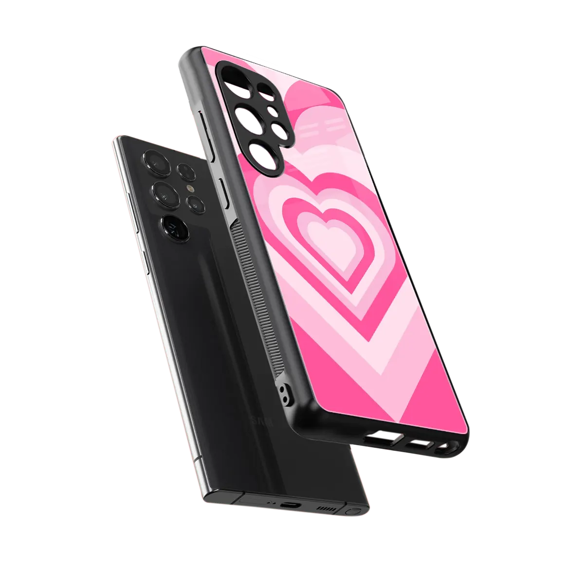 Y2K Flamingo Hearts sleek samsung galaxy s25 ultra cover with tempered glass back and TPU edges