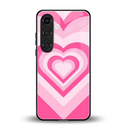 Y2K Flamingo Hearts back phone cover | glass case for samsung galaxy s24