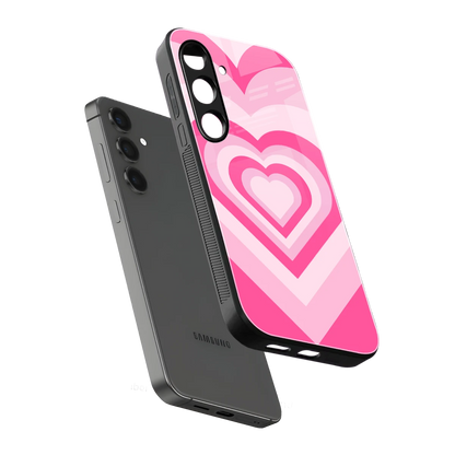 Y2K Flamingo Hearts sleek samsung galaxy s24 fe cover with tempered glass back and TPU edges