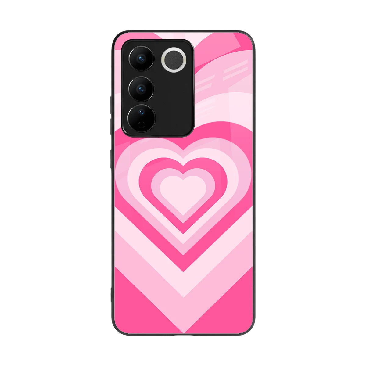 Y2K Flamingo Hearts back phone cover | glass case for vivo v27 5g