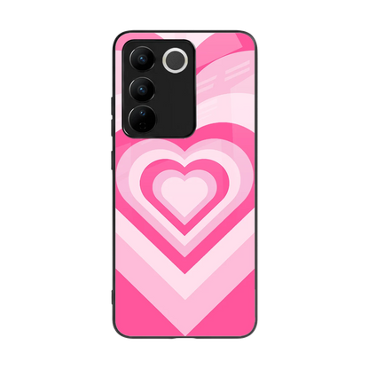 Y2K Flamingo Hearts back phone cover | glass case for vivo v27 5g