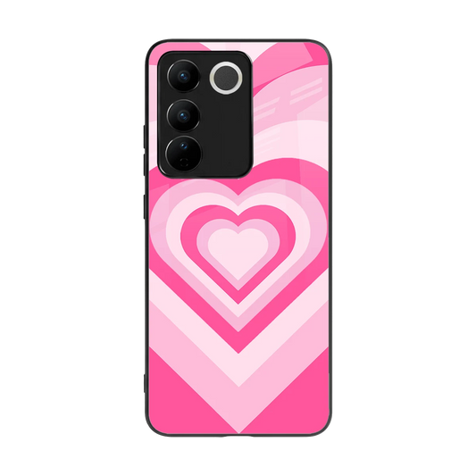 Y2K Flamingo Hearts back phone cover | glass case for vivo v27 5g