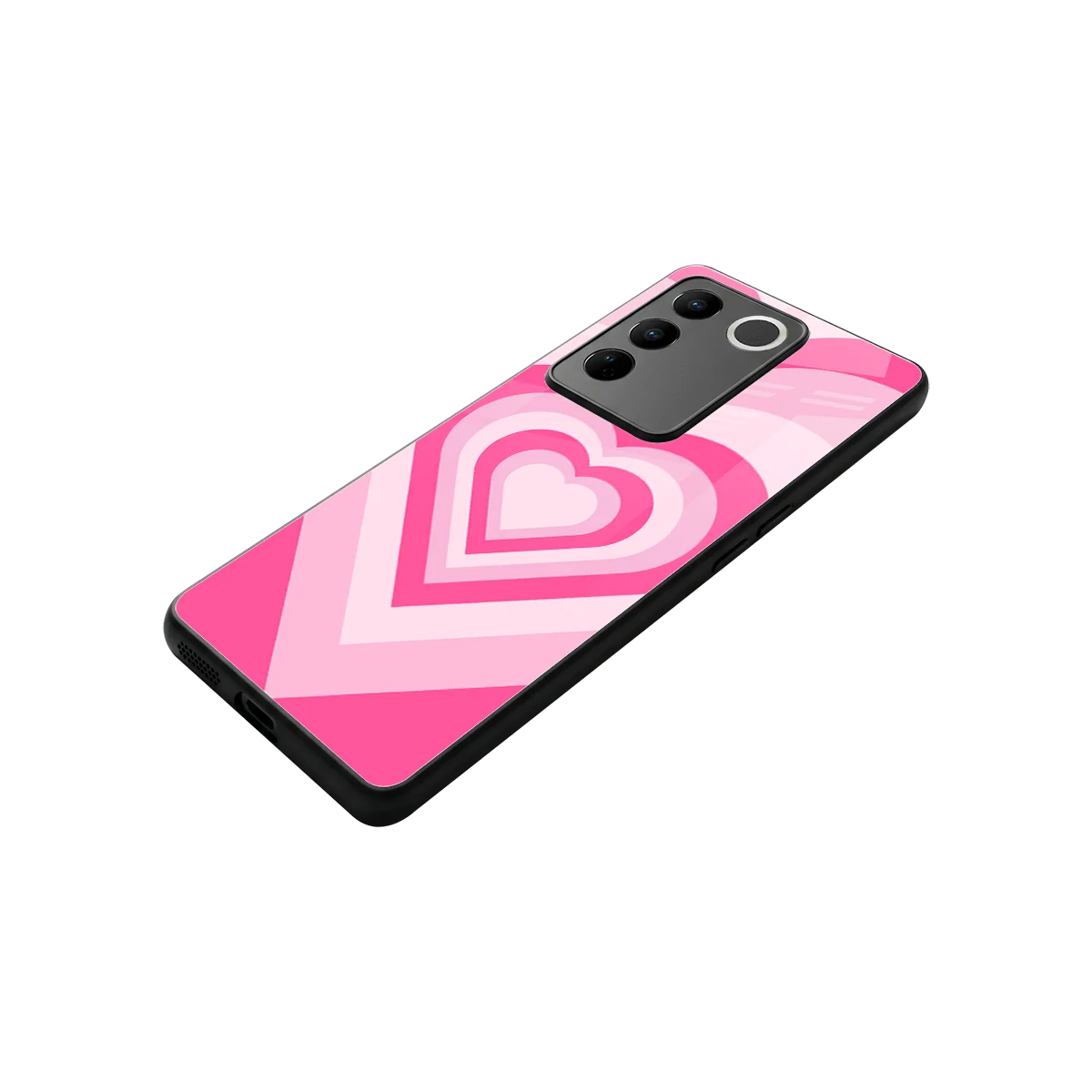 Y2K Flamingo Hearts stylish phone case for vivo v27 5g | glossy glass and slim fit