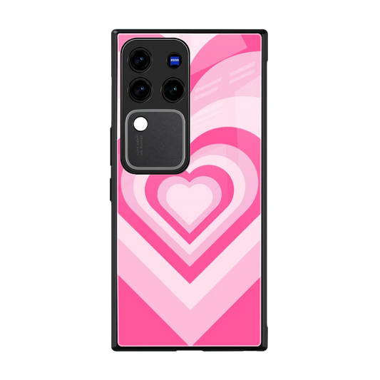 Y2K Flamingo Hearts back phone cover | glass case forvivo v30 pro