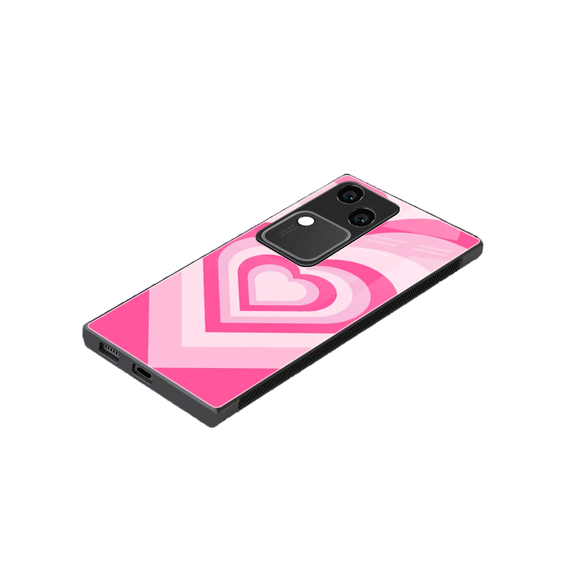 Y2K Flamingo Hearts stylish phone case for vivo v30 | glossy glass and slim fit