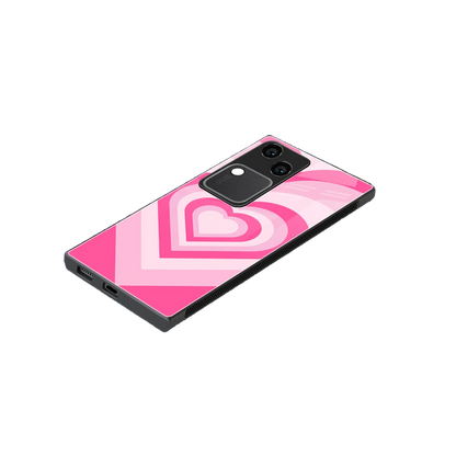 Y2K Flamingo Hearts stylish phone case for vivo v30 | glossy glass and slim fit