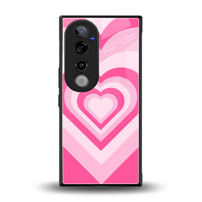 Y2K Flamingo Hearts back phone cover | glass case for vivo v40 pro