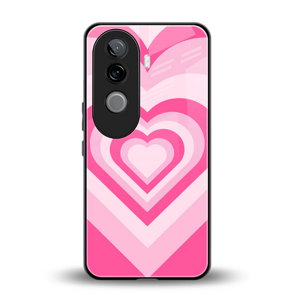 Y2K Flamingo Hearts back phone cover | glass case for vivo v40e