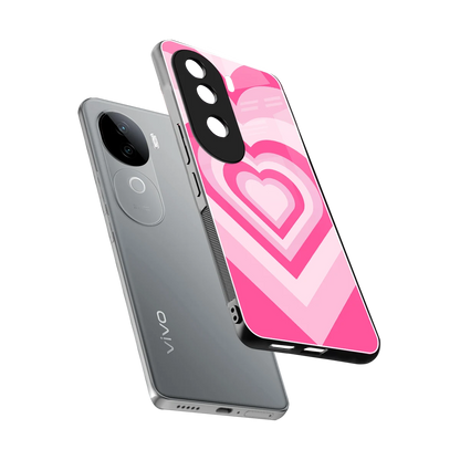 Y2K Flamingo Hearts sleek vivo v40e cover with tempered glass back and TPU edges
