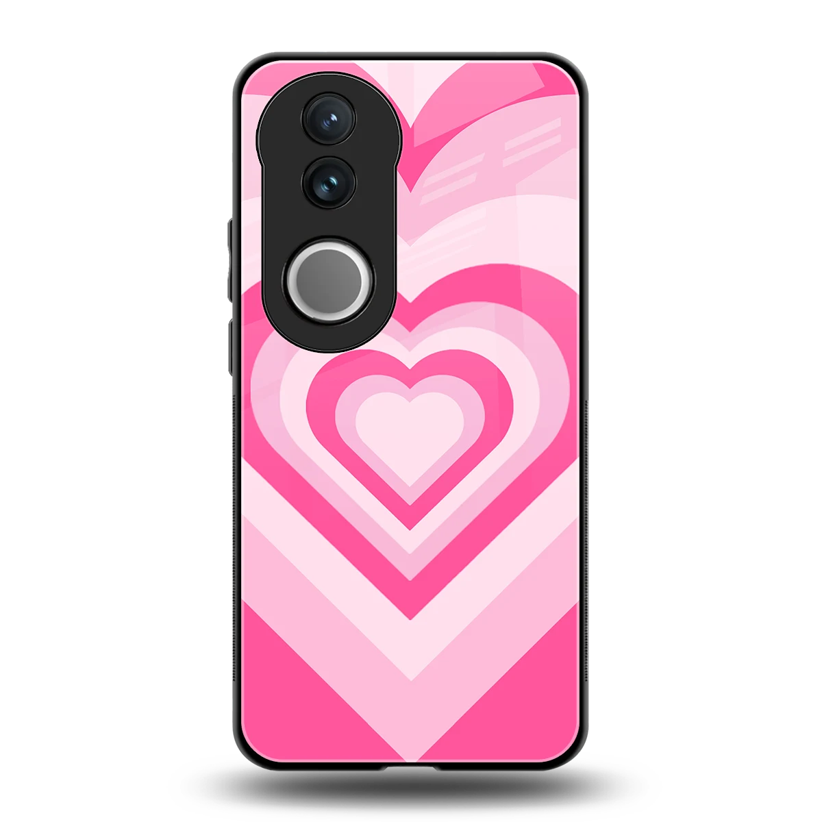 Y2K Flamingo Hearts back phone cover | glass case for vivo v50