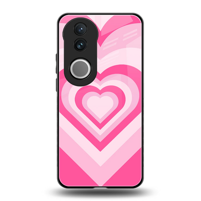 Y2K Flamingo Hearts back phone cover | glass case for vivo v50