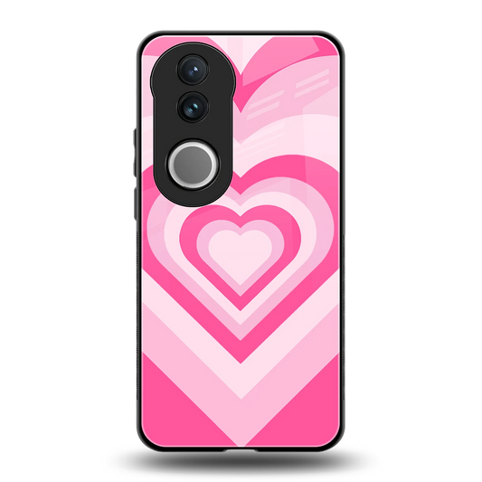Y2K Flamingo Hearts back phone cover | glass case for vivo v50