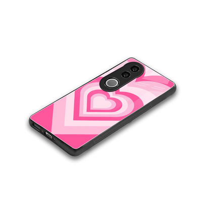 Y2K Flamingo Hearts stylish phone case for vivo v50 | glossy glass and slim fit
