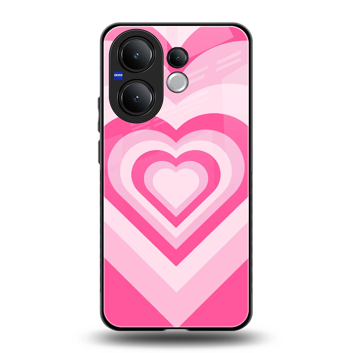 Y2K Flamingo Hearts back phone cover | glass case for vivo v60
