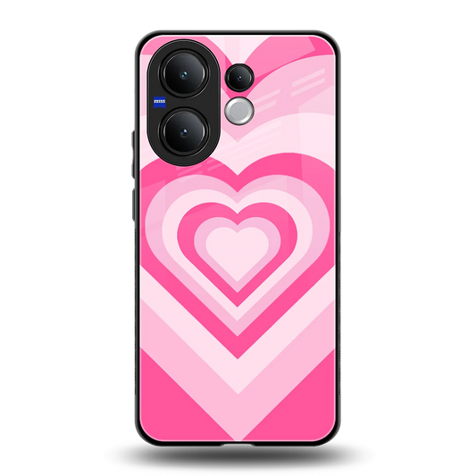 Y2K Flamingo Hearts back phone cover | glass case for vivo v60