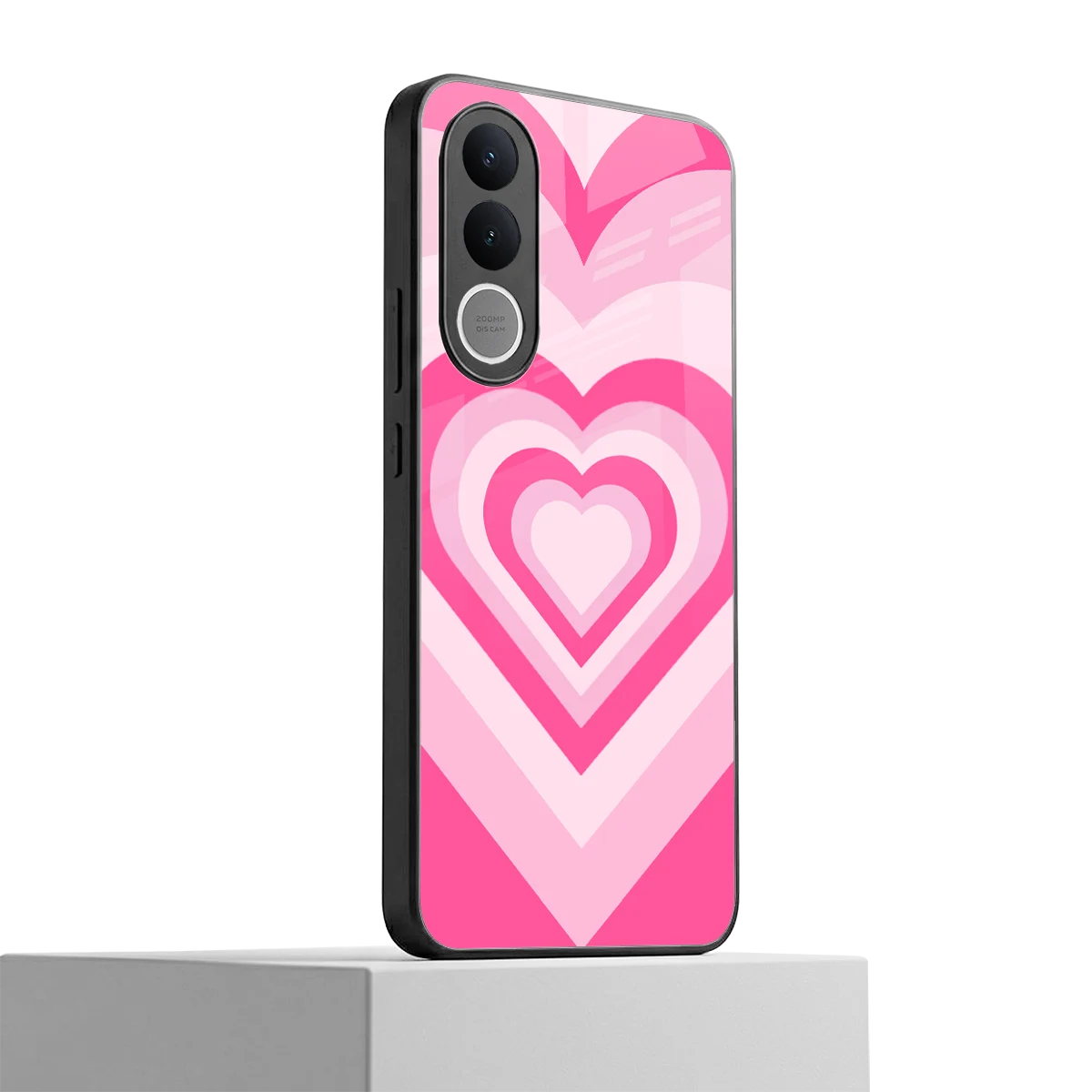 Y2K Flamingo Hearts vivo v70 fe mobile cover | shockproof glass phone case