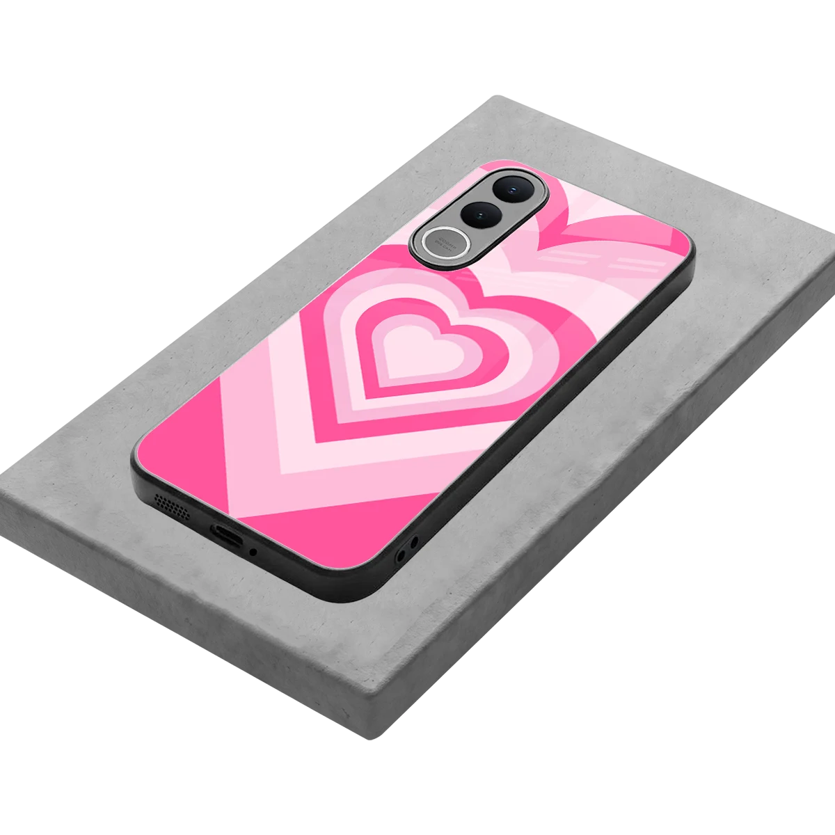 Y2K Flamingo Hearts stylish phone case for vivo v70 fe | glossy glass and slim fit